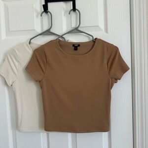 Express Tan and Cream Short Sleeve Tees
